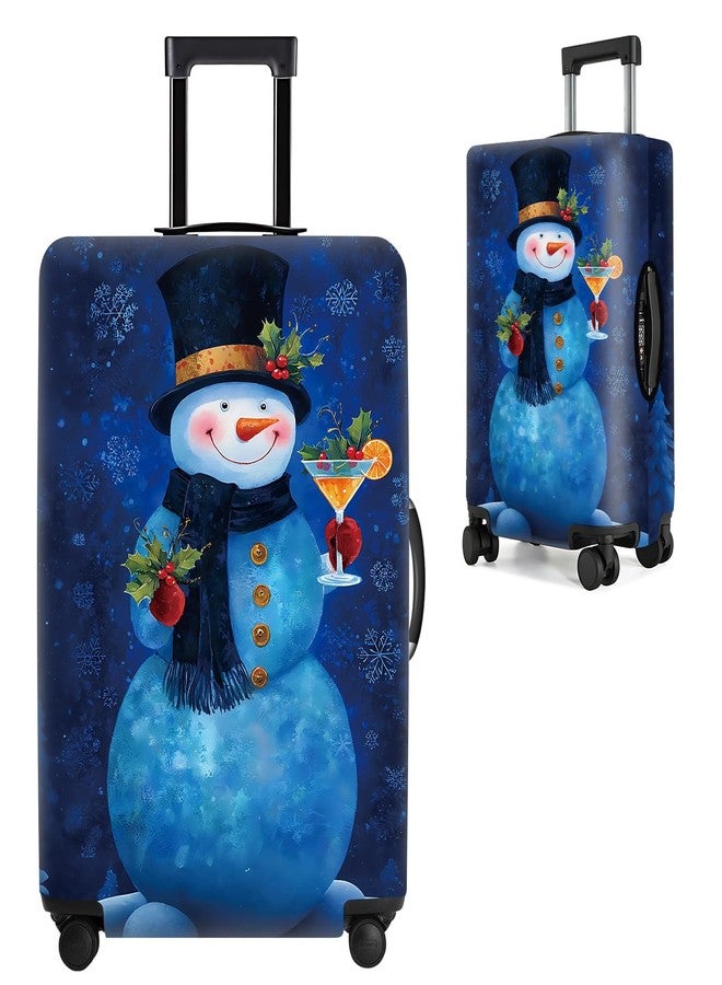 THISFIND Blue Snowman Luggage Cover, Washable Christmas Suitcase Cover, Travel Suitcase Protector Anti-scratch Bag Cover Holiday Travel Christmas Gift,XL - Image 1